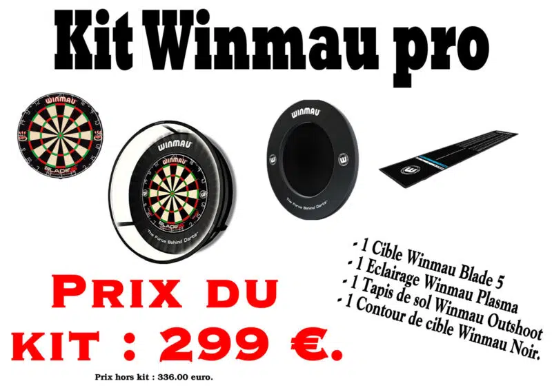 Kit pro Winmau (Cible pro, éclairage, tapis, contour)