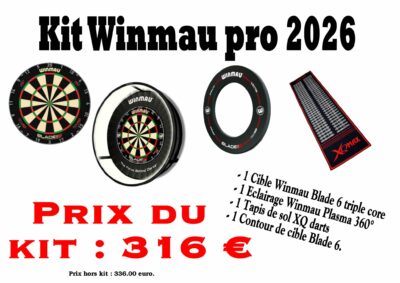 Kit pro Winmau (Cible pro, éclairage, tapis, contour)